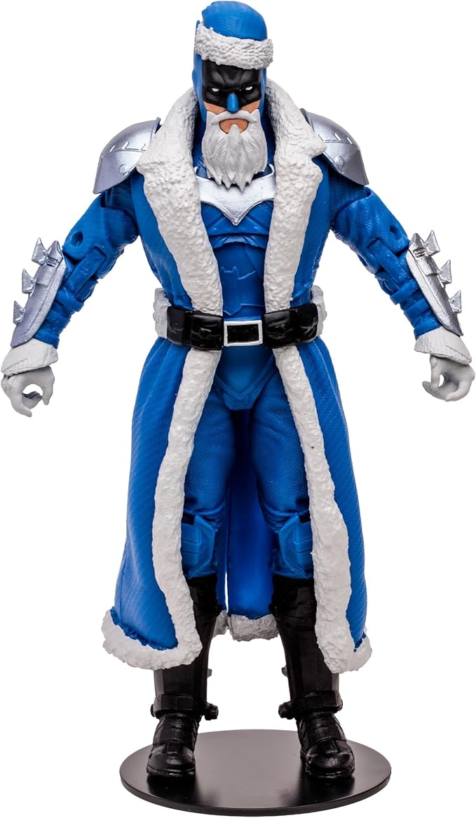 Figura batman santa traje azul vista frontal