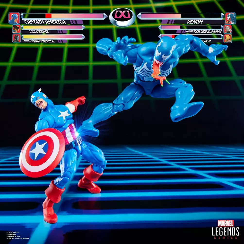 Vista pelea marvel legends gamerverse capitan america vs venom